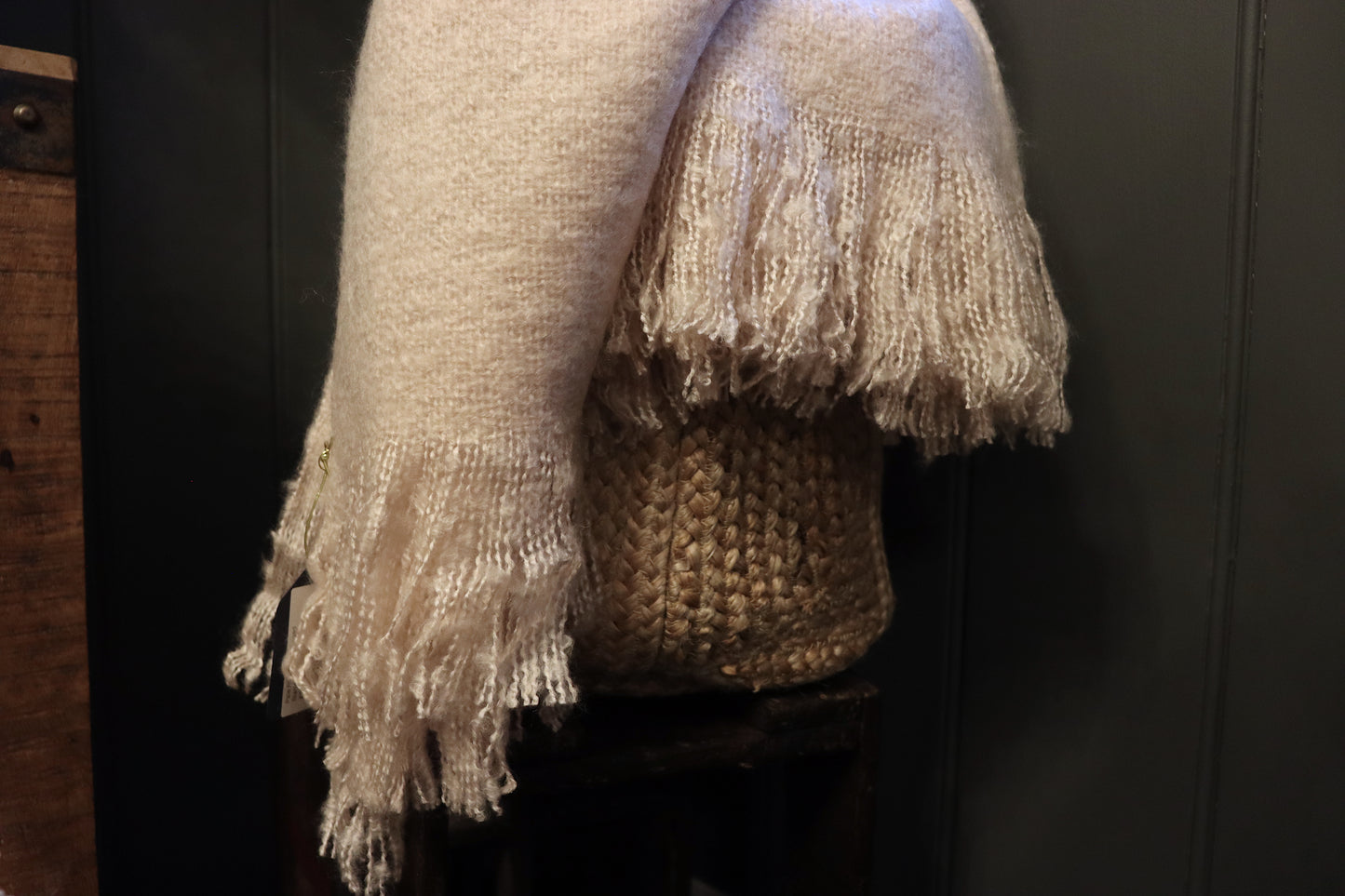 Soft Pink Fringed Throw