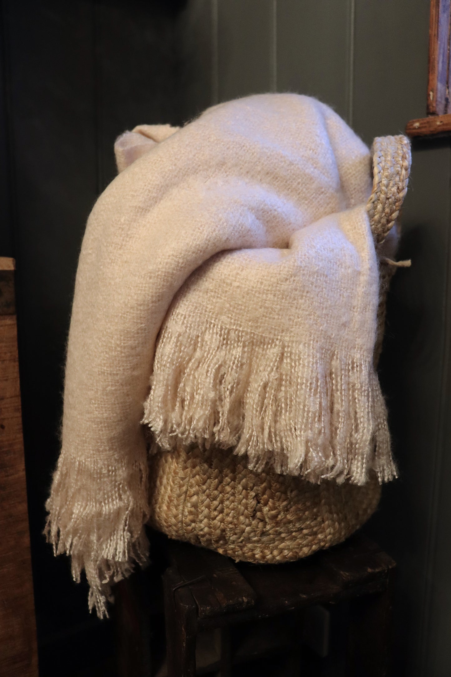 Soft Pink Fringed Throw