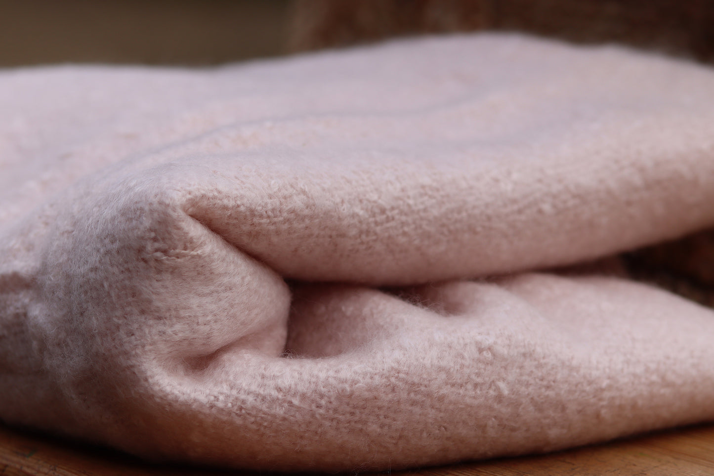 Soft Pink Fringed Throw