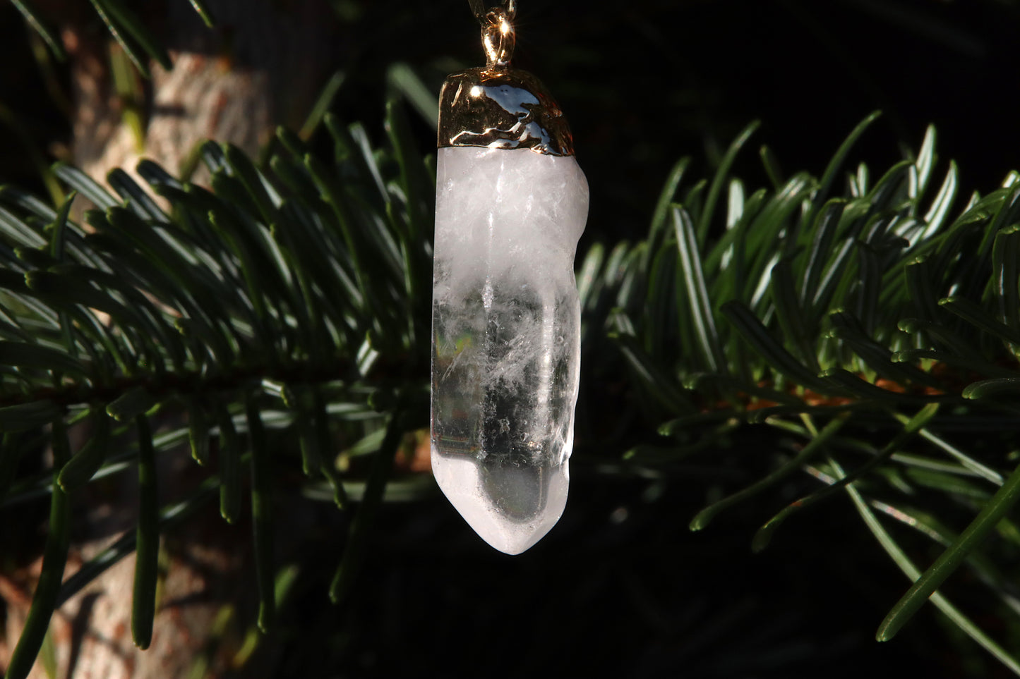 Natural Clear Quartz Column Necklace