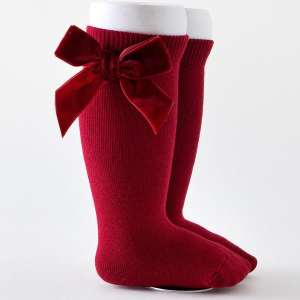 Velvet Bow Socks