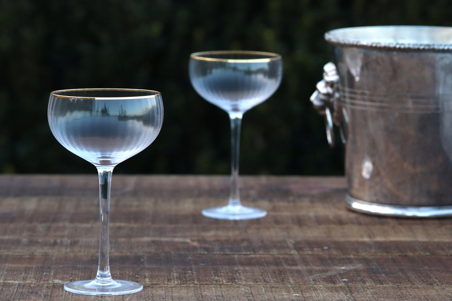 Ribbed Champagne Glasses