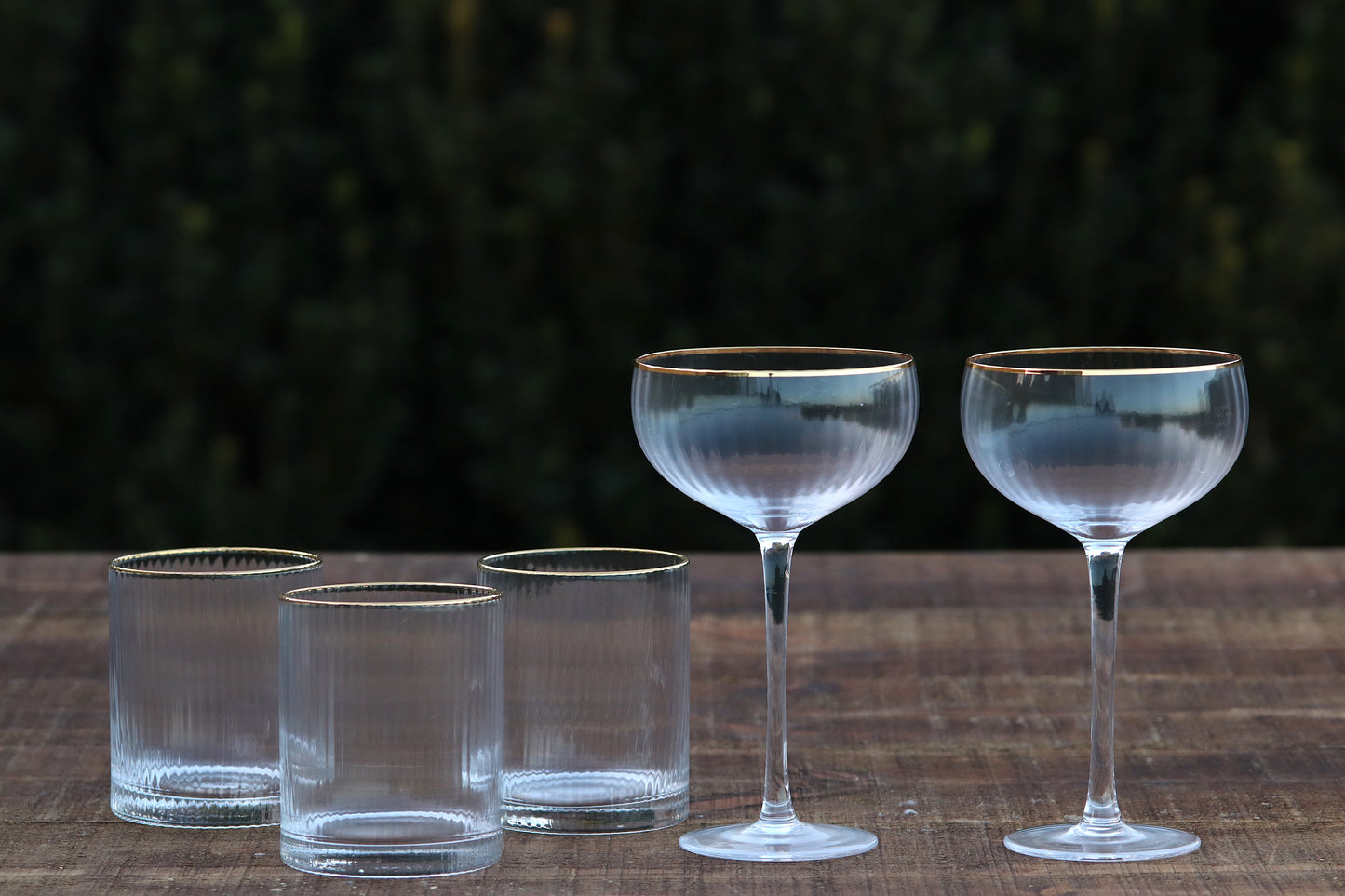 Ribbed Champagne Glasses