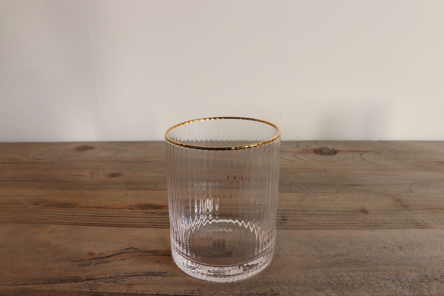 Gold Rim Ribbed Tumblers