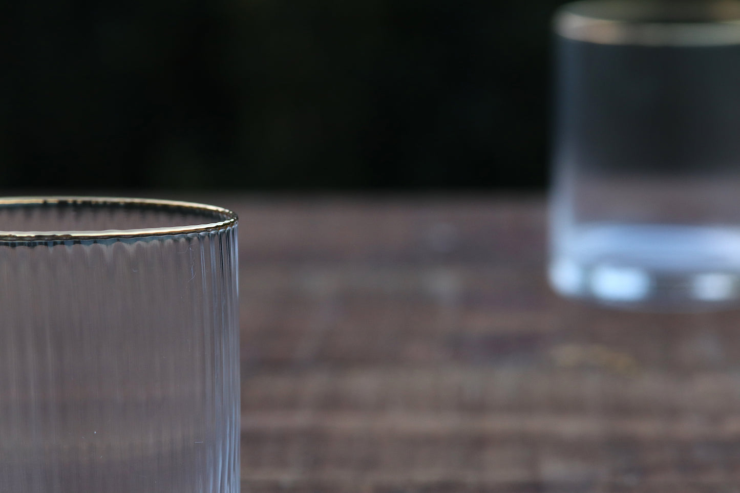 Gold Rim Ribbed Tumblers
