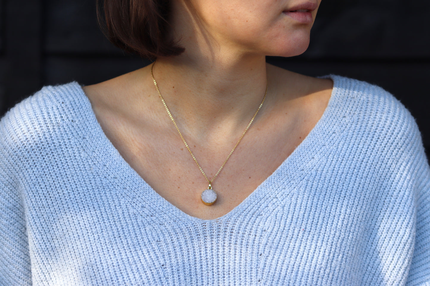 Small Druzy Necklace