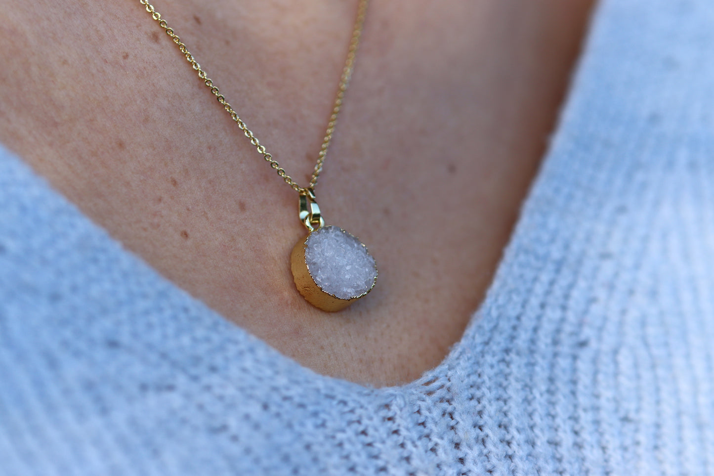 Small Druzy Necklace