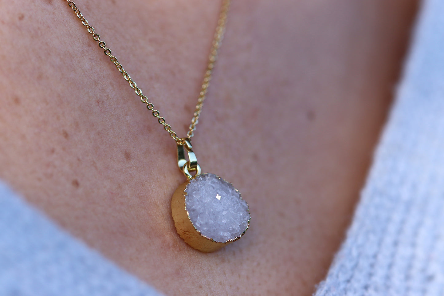 Small Druzy Necklace
