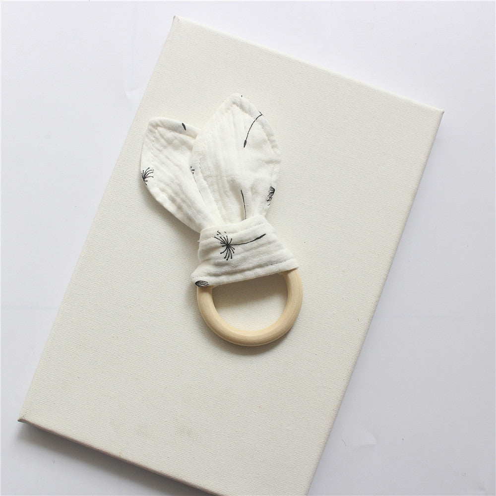 Teething Ring with Muslin Bunny Ears