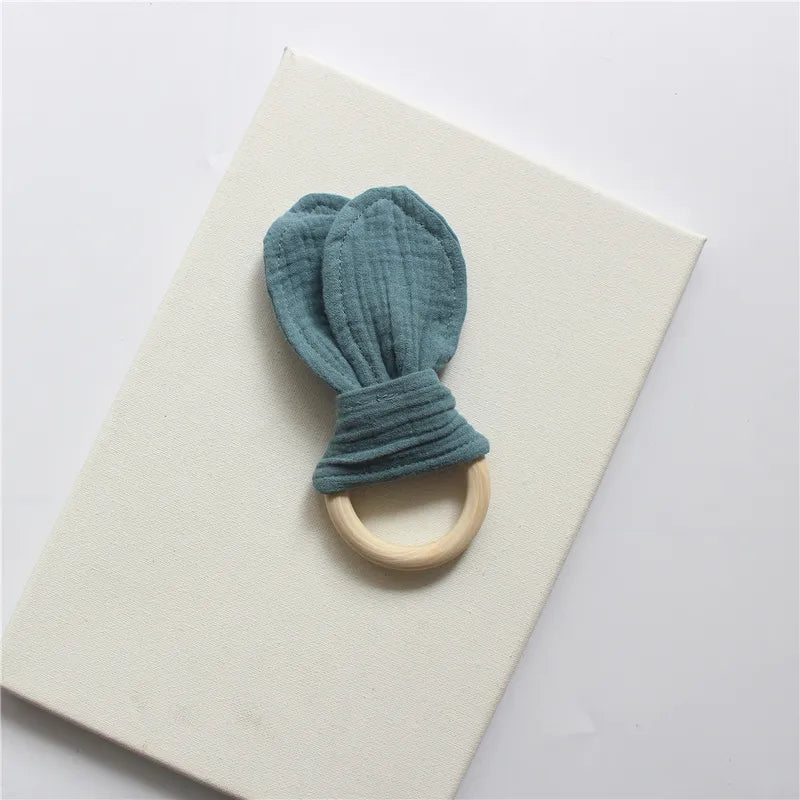 Teething Ring with Muslin Bunny Ears