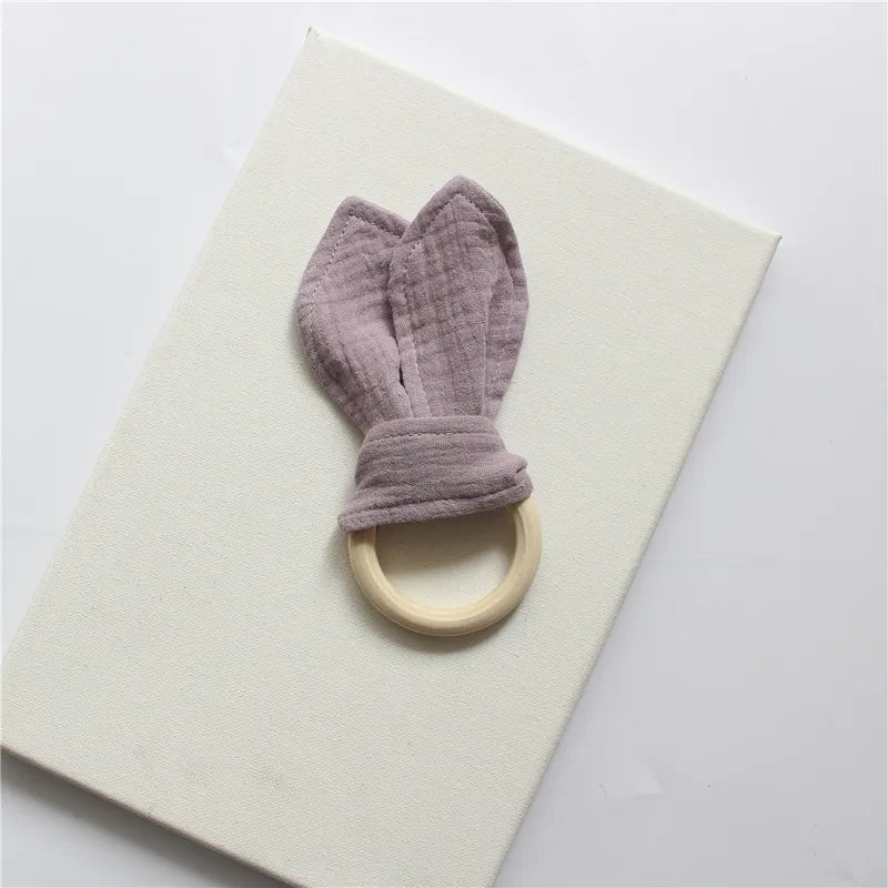Teething Ring with Muslin Bunny Ears