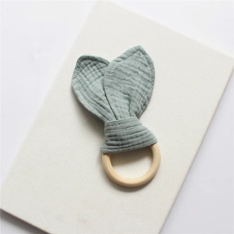 Teething Ring with Muslin Bunny Ears