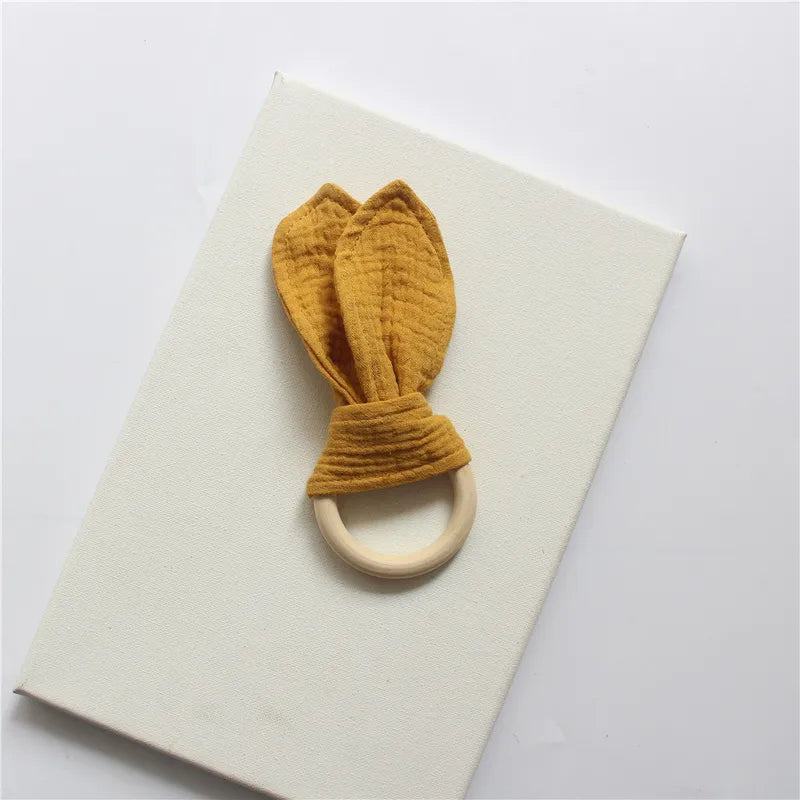 Teething Ring with Muslin Bunny Ears