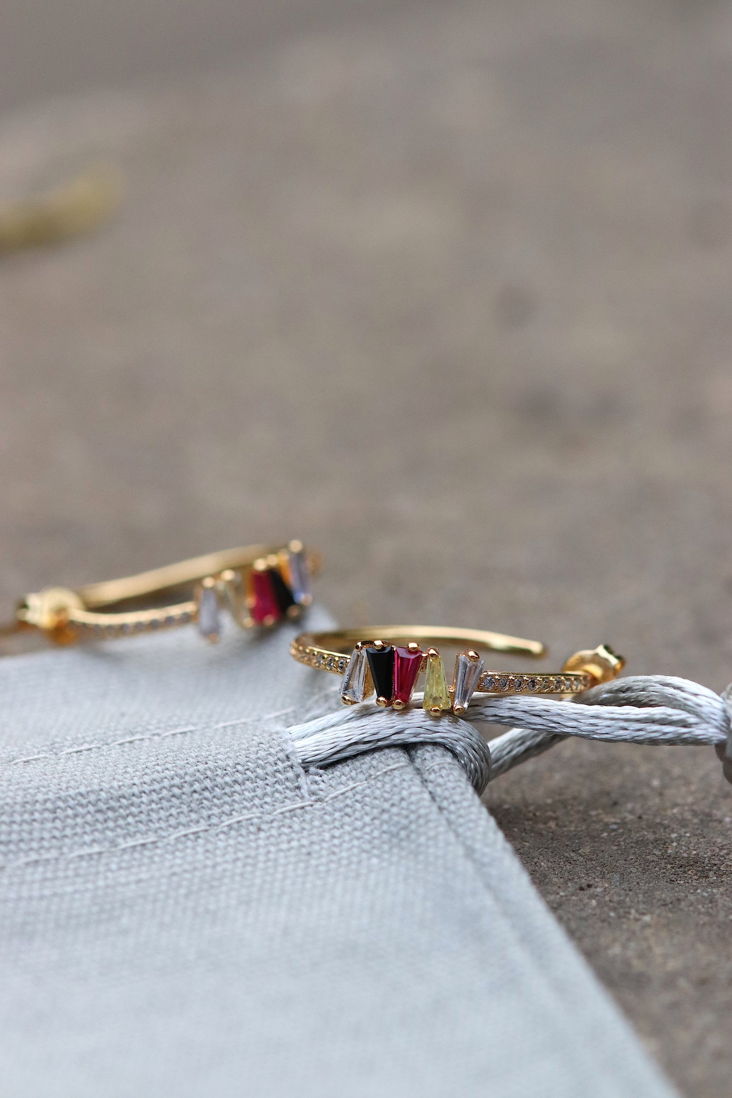 Gold Hoops With Cubic Zirconia Sprinkles