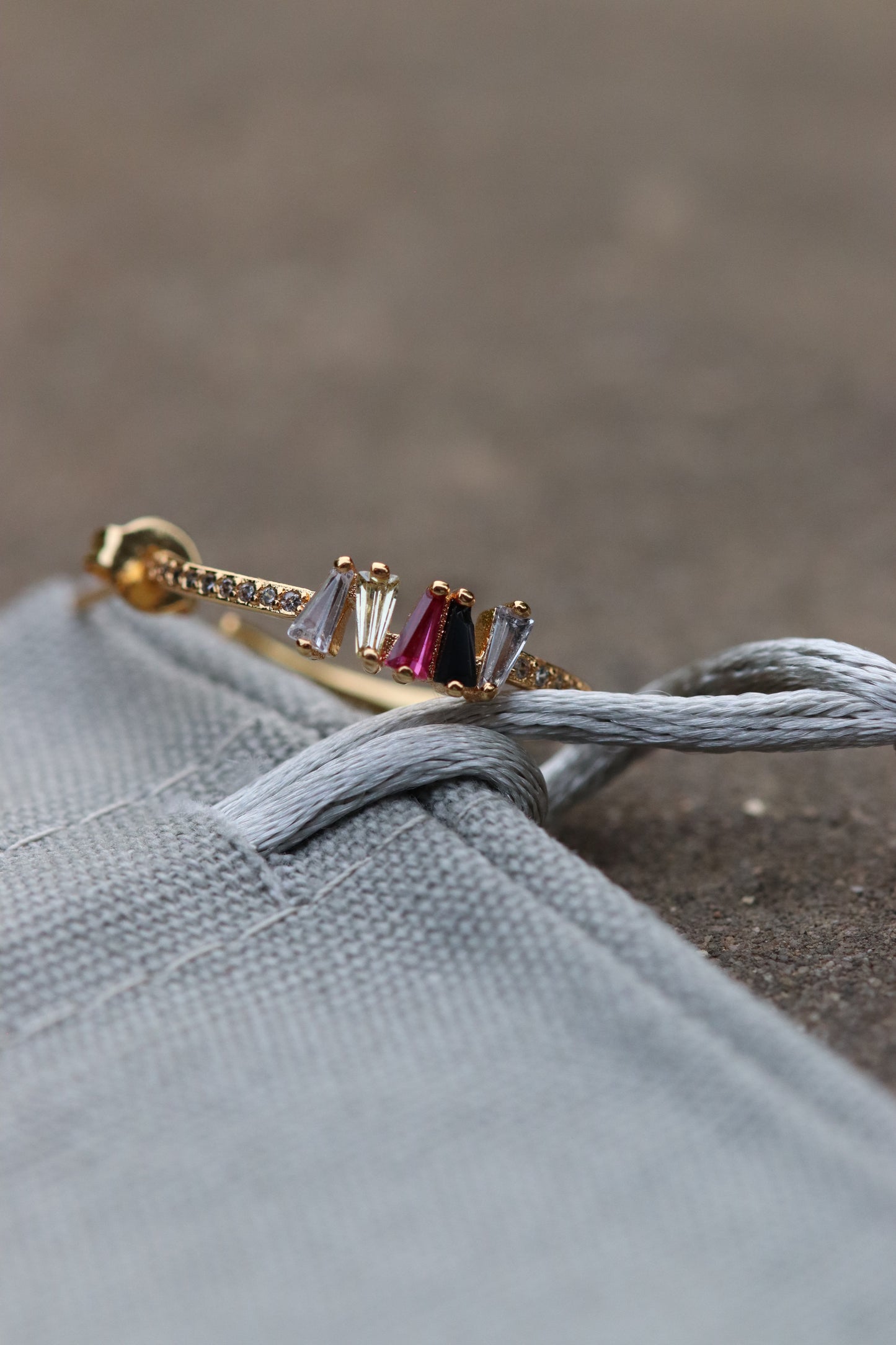 Gold Hoops With Cubic Zirconia Sprinkles