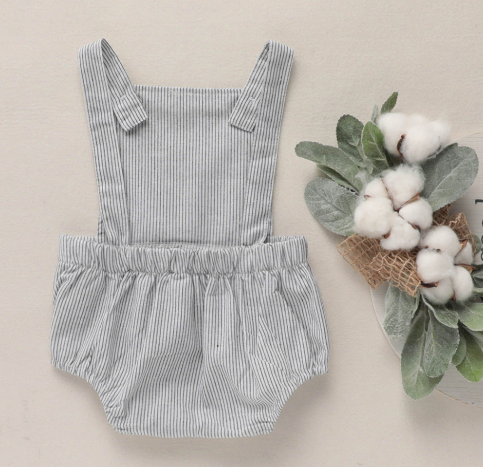 Pinstripe Dungaree Romper