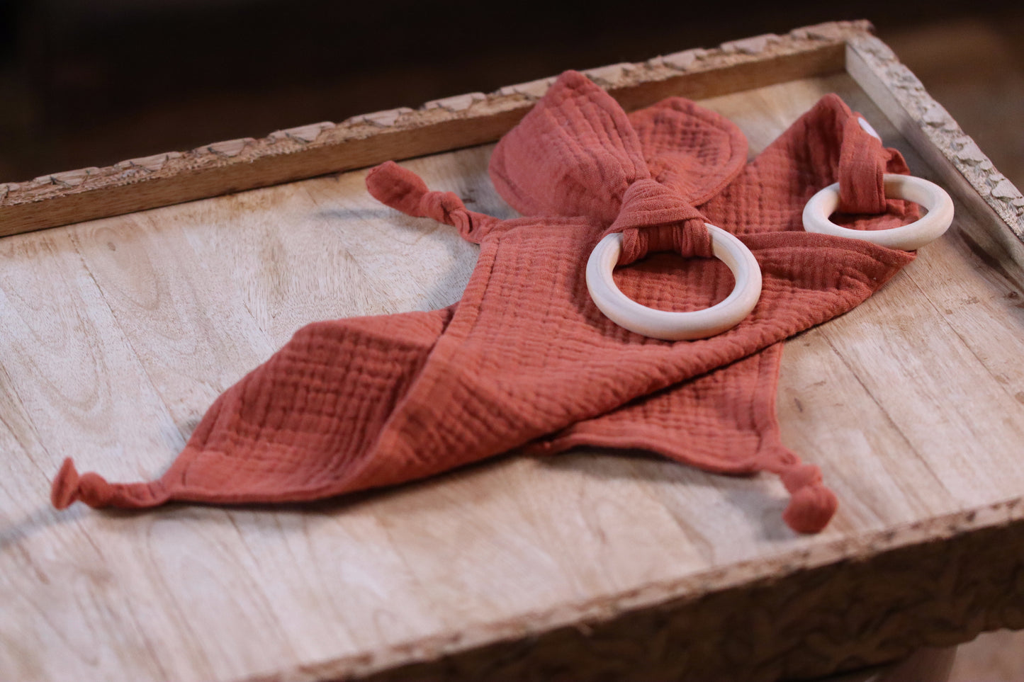 Muslin Comforter & Teething Ring