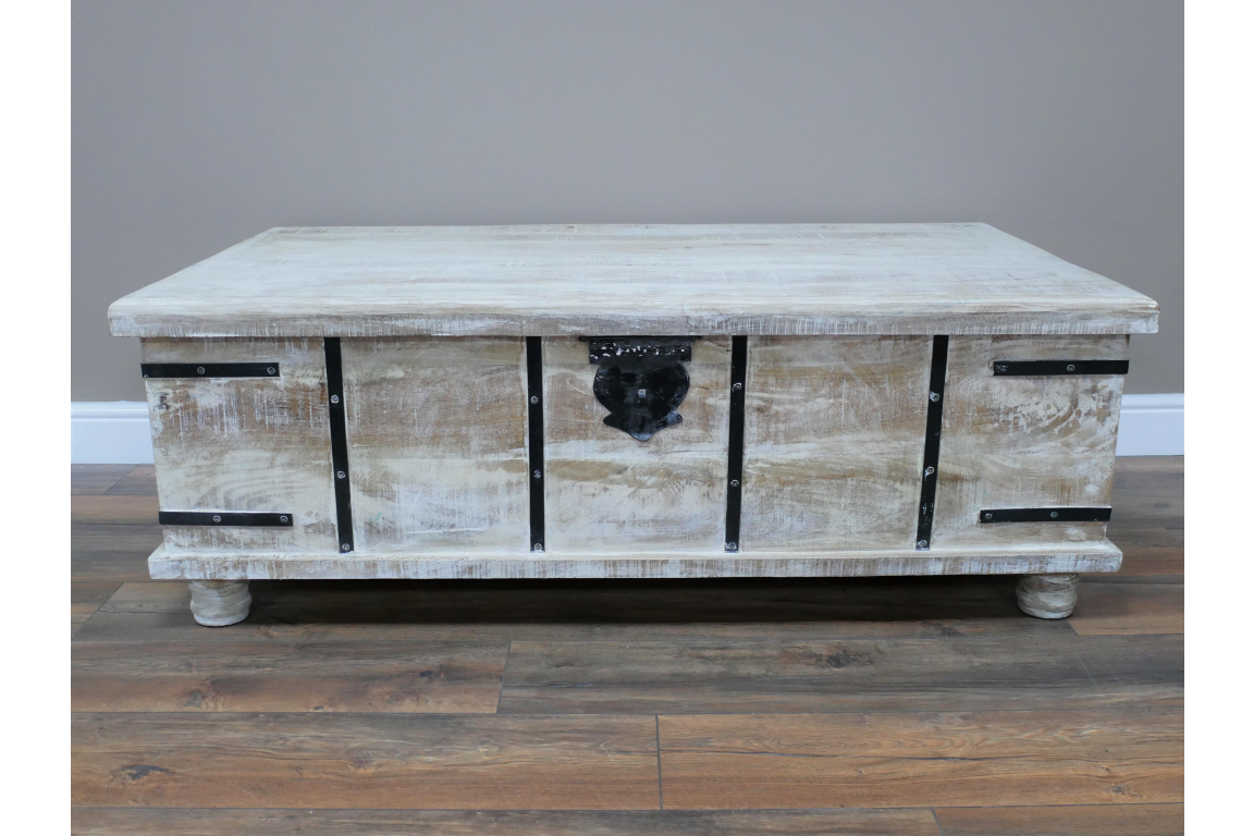 White Wash Coffee Table Chest
