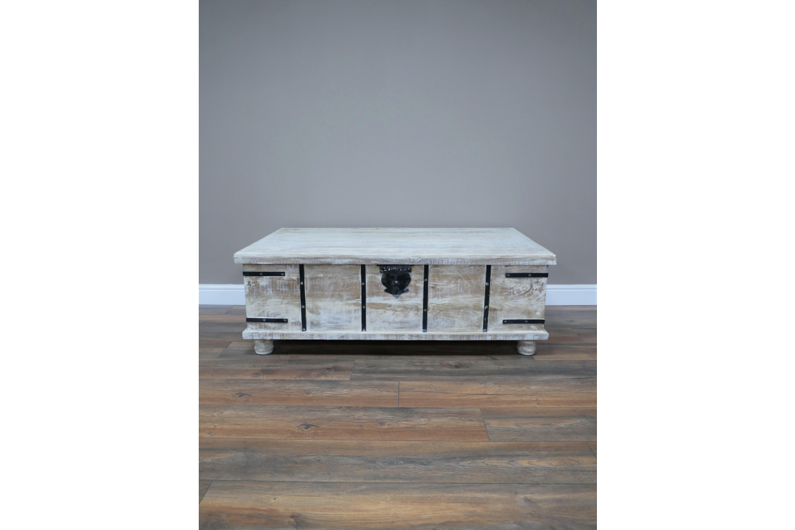 White Wash Coffee Table Chest