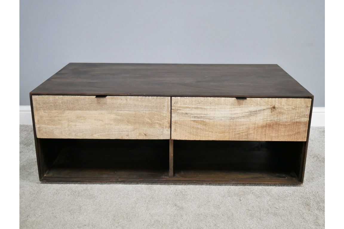 Mango Wood Coffee Table With Drawers