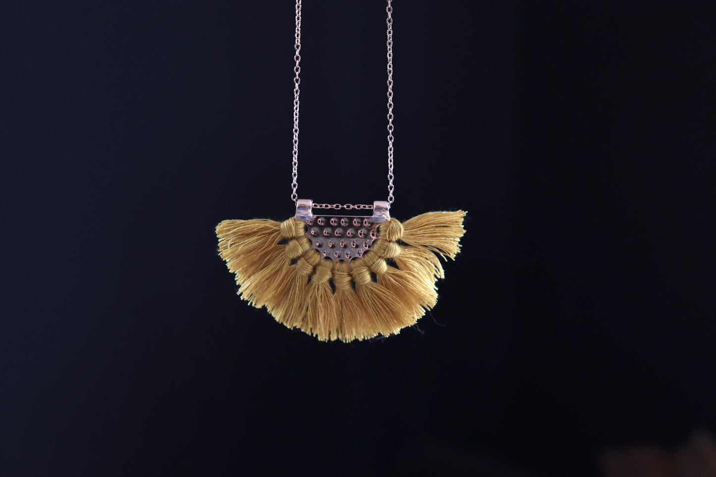 Hammered Chandelier Necklace - Mustard