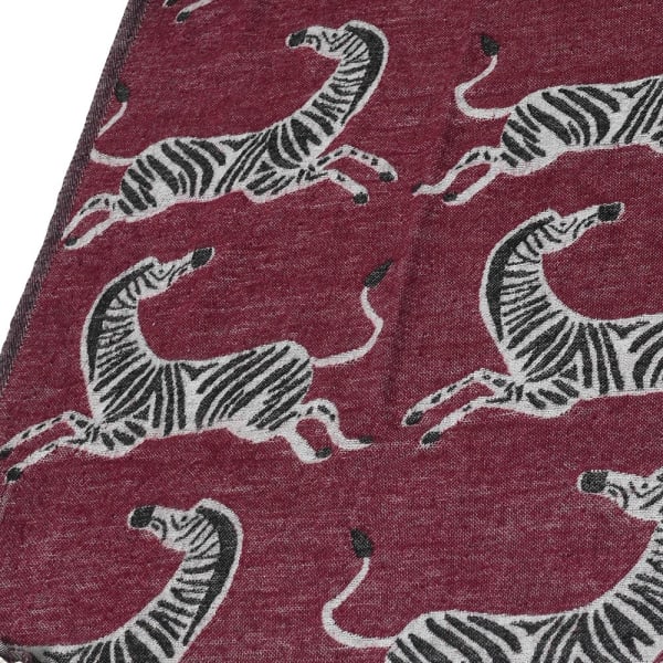 Wine Coloured Zebra Throw