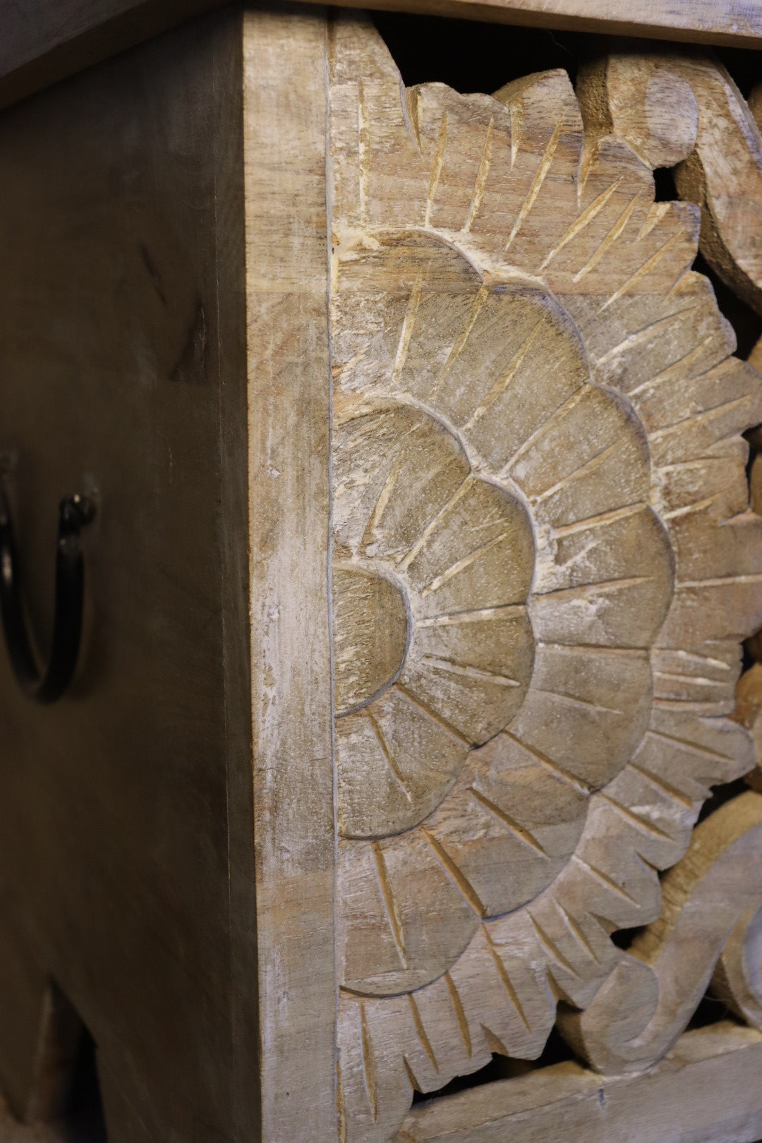 Mango Wood Carved Storage Box