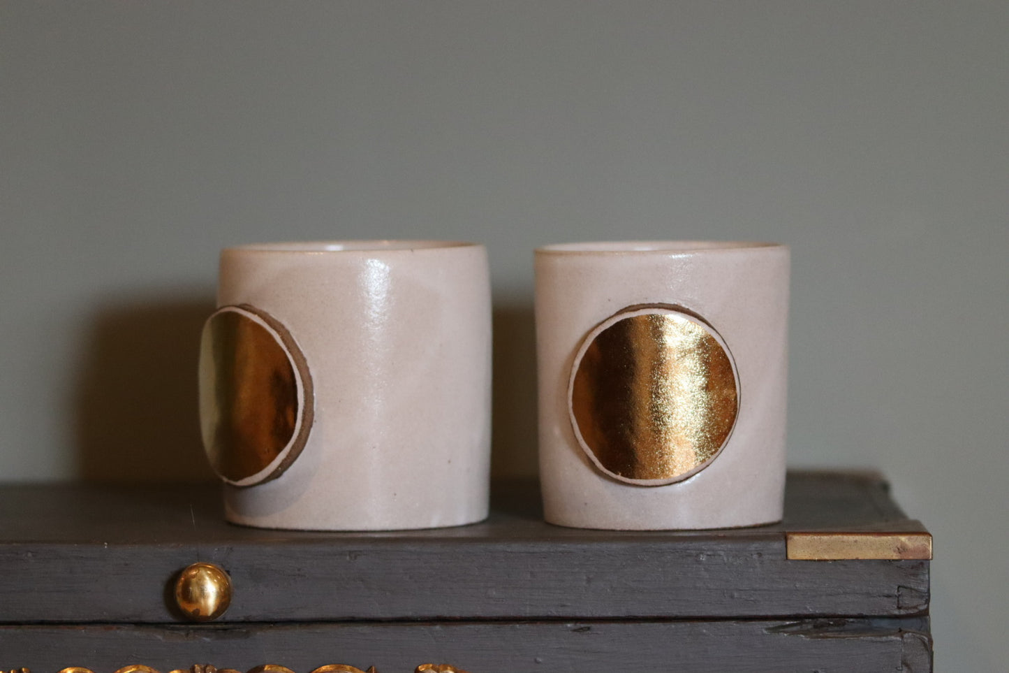 Hand Thrown Gold Dot Tumbler