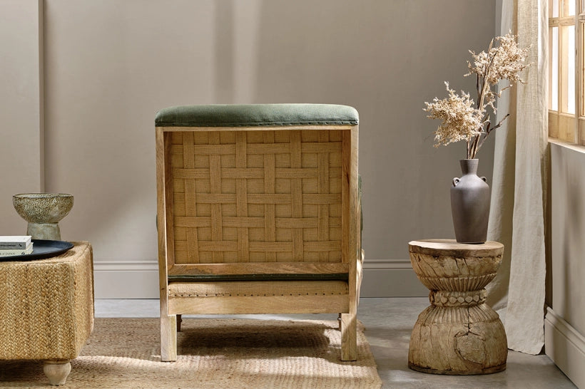 Abe Linen Armchair - Olive
