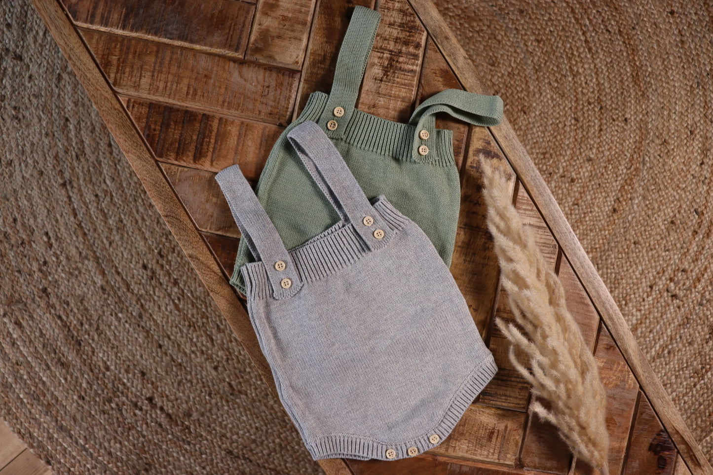 Cotton Knitted Dungaree Romper