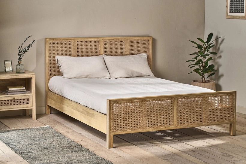 Saharsa Cane & Mango Wood Bed - King