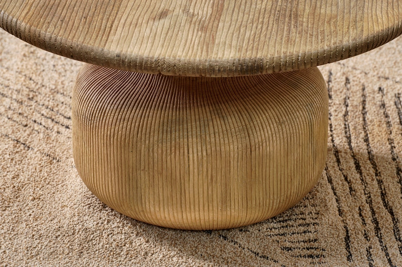 Vivan Grooved Wood Coffee Table