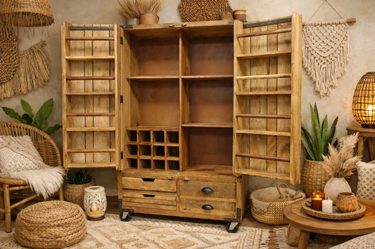 Large Mango Wood Cabinet - PRE-ORDER: BACK IN STOCK END OF APRIL