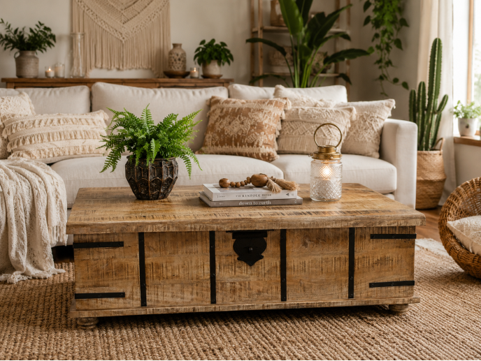 Mango Wood Trunk Coffee Table