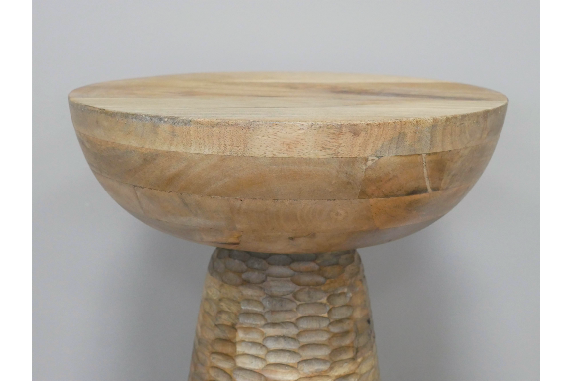 Textured Mango Wood Side Table
