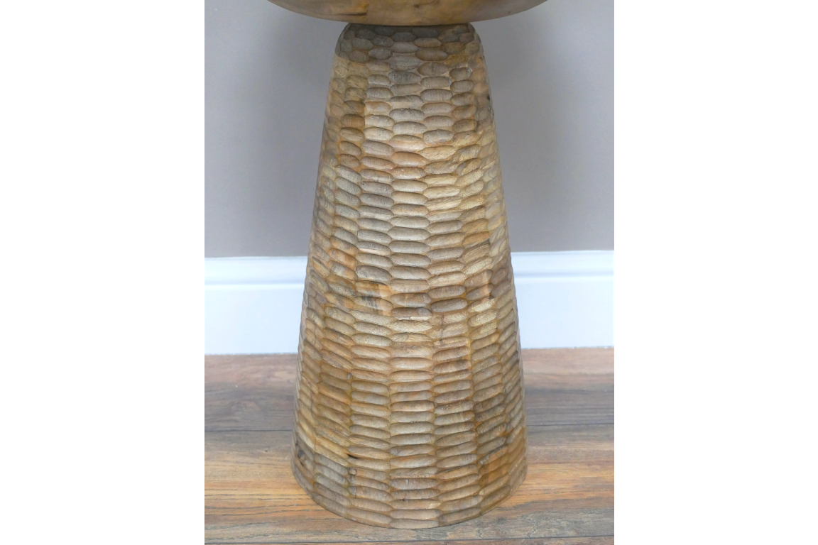 Textured Mango Wood Side Table
