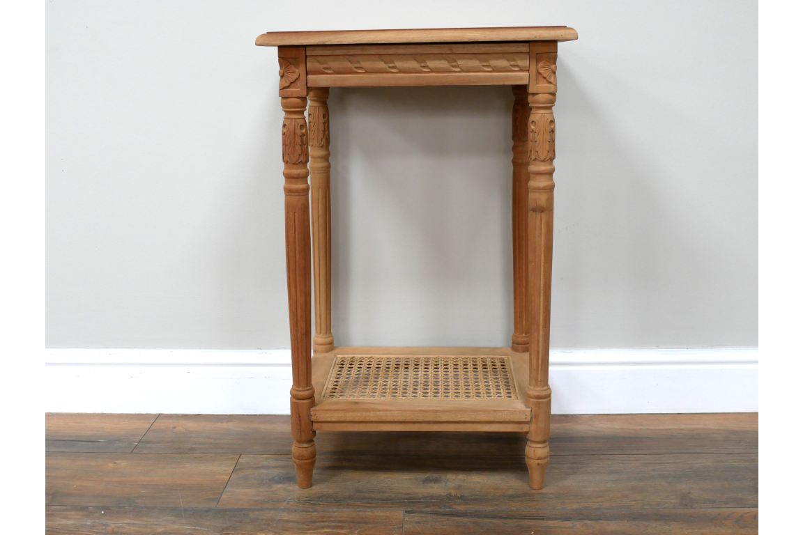 Carved Teak Side Table