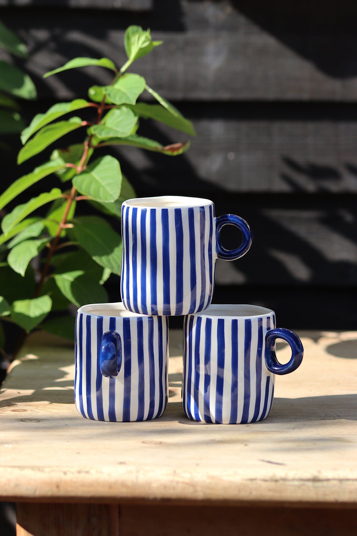 Blue & White Stripe Chunky Mug