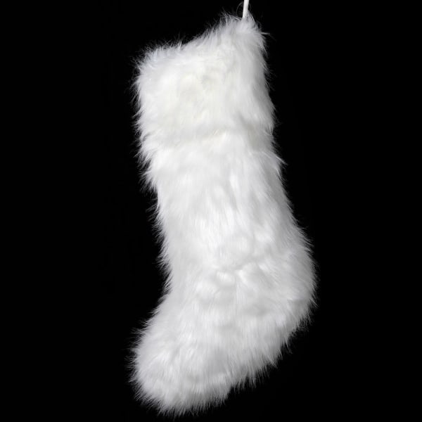 Large White Faux Fur Stocking