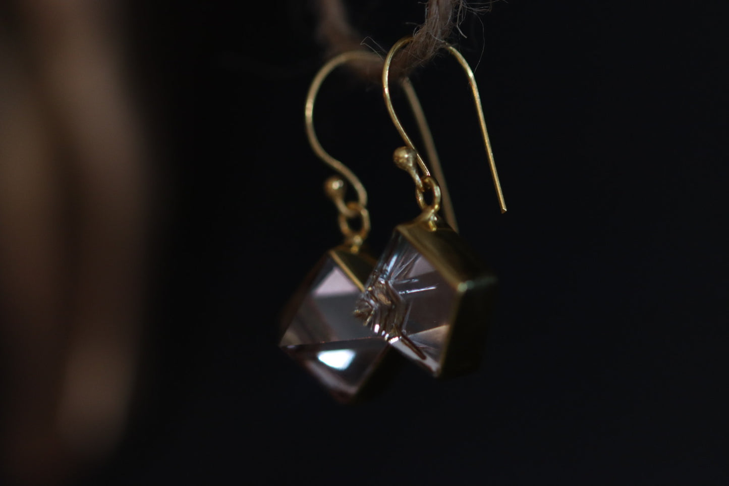 Crystal Pyramid Earring