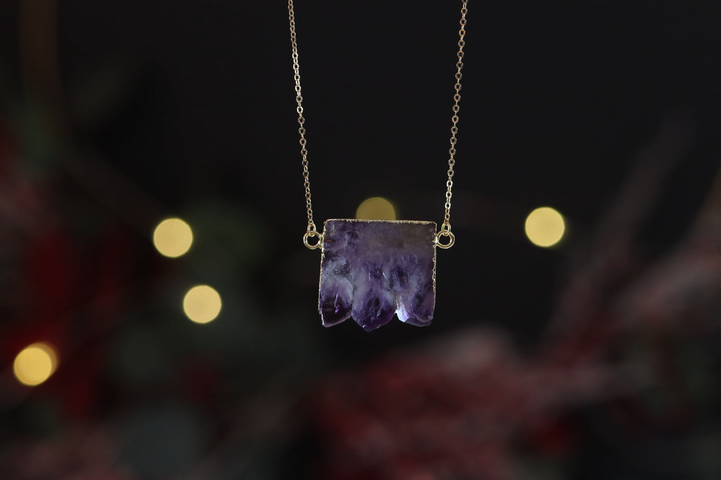 Gold Plated Amethyst Necklace