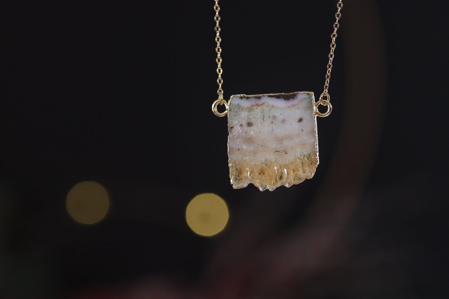 Gold Plated Citrine Necklace