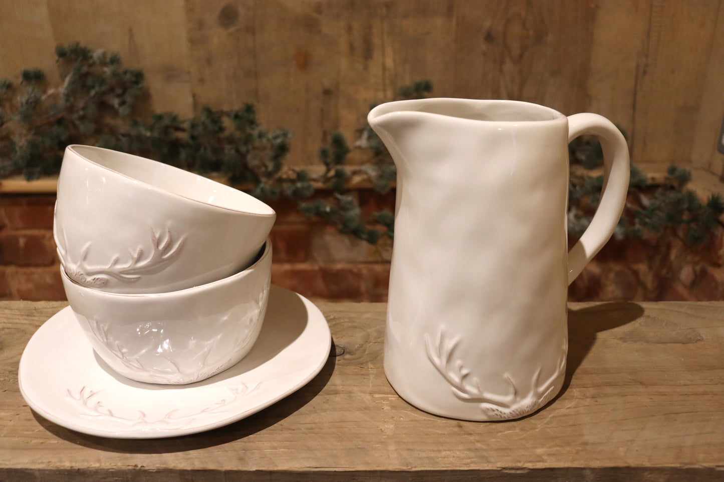 White Ceramic Antler Bowl