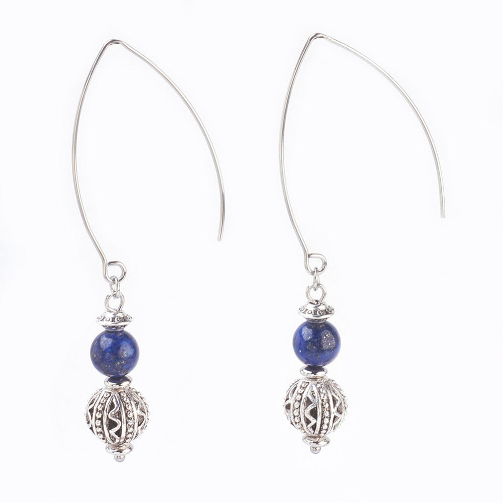 Lapis Lazuli Drop Hook Earrings