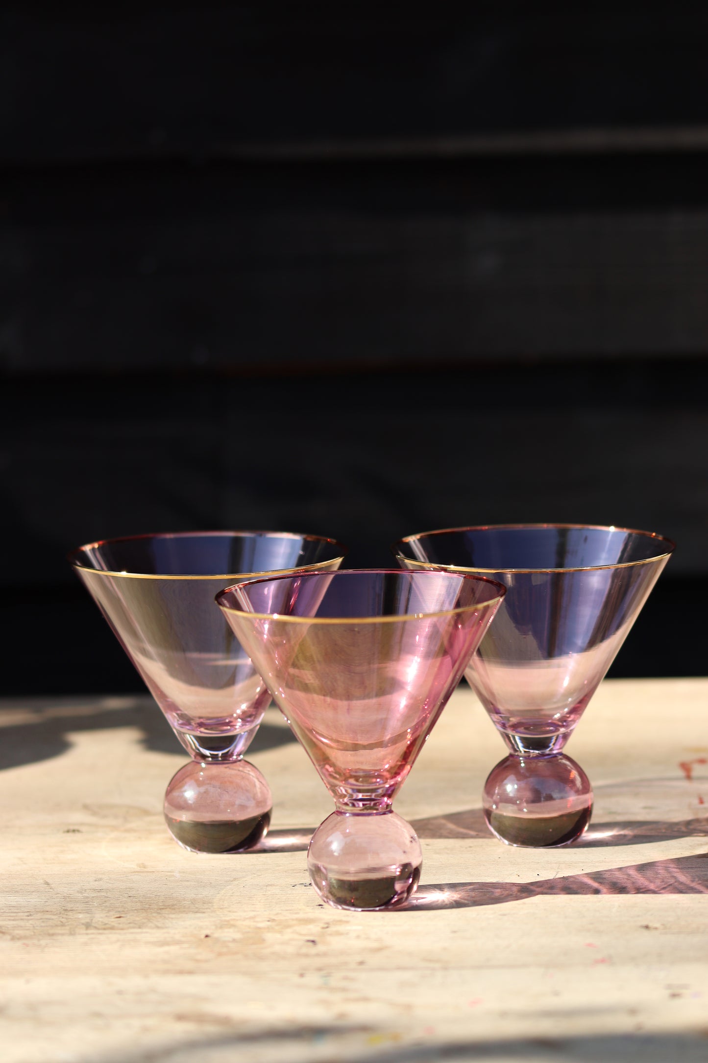 Pink Bobble Martini Glass