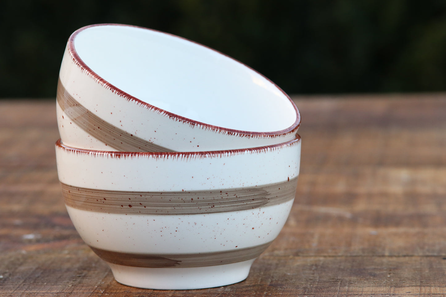 Hand Painted Brown Stripe Bowl