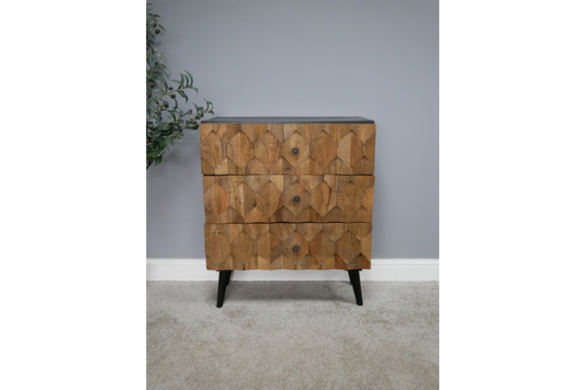 Hexagon-Textured Chest of Drawers