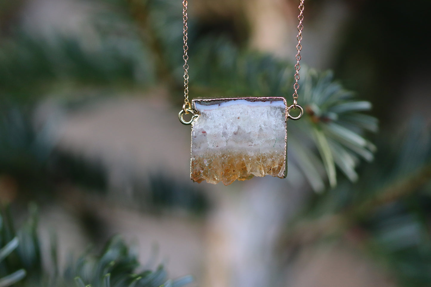 Gold Plated Citrine Necklace