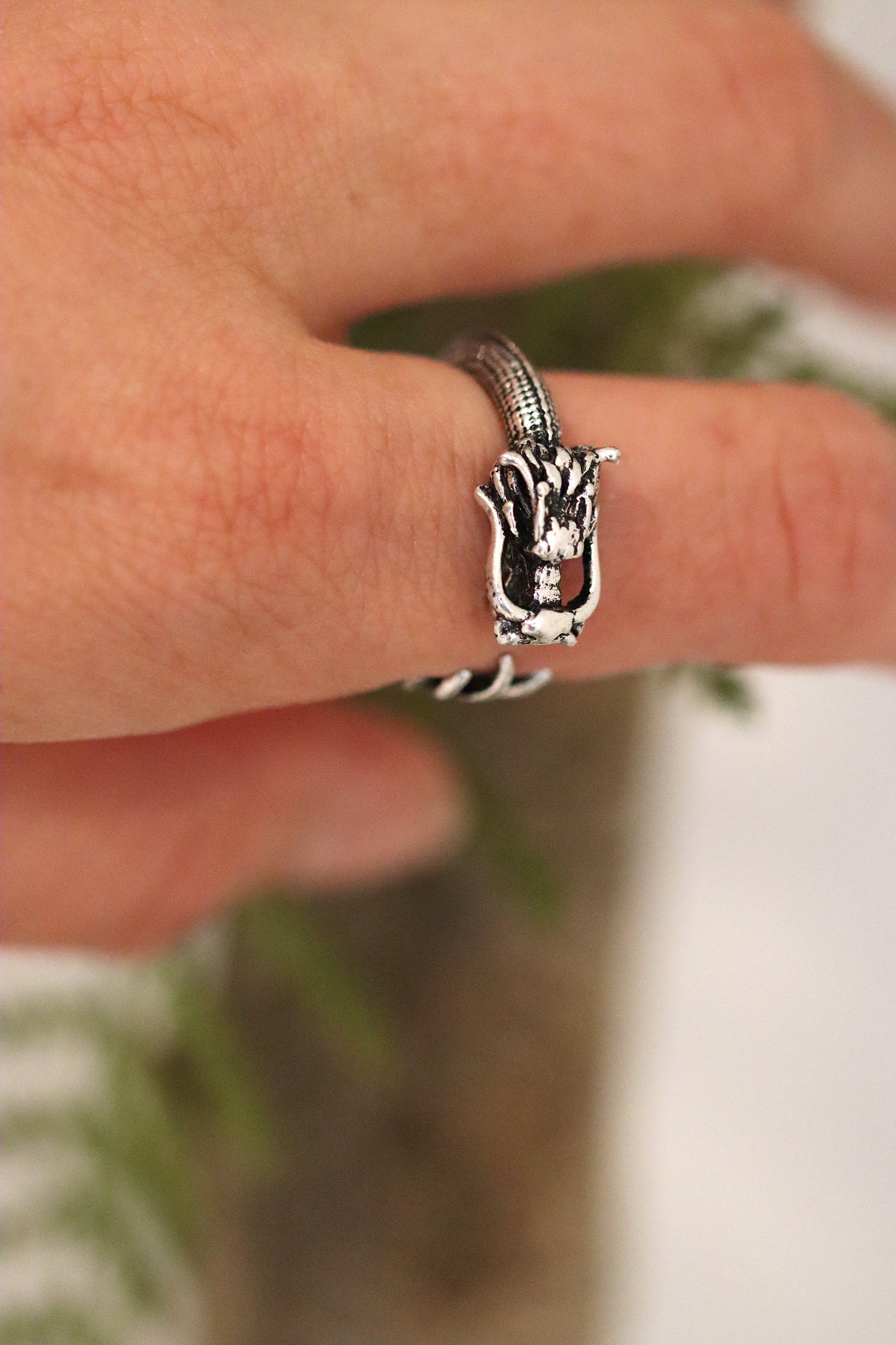 Adjustable Tibetan-Style Dragon Ring