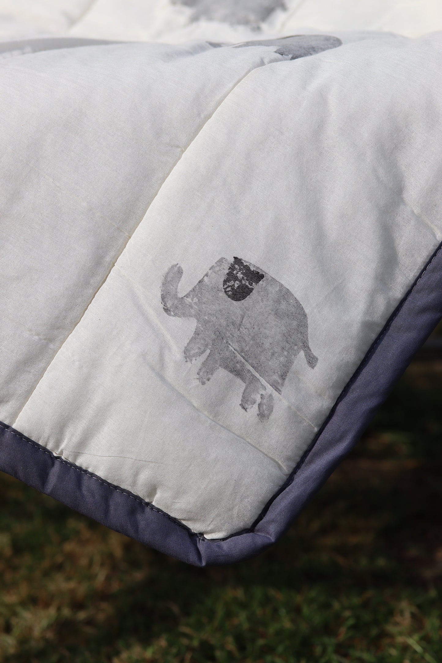 Hand-Printed Elephant Bedspread